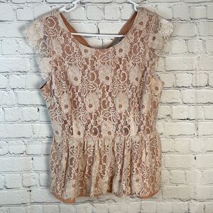Anthropologie Maeve size small peplum lace shirt